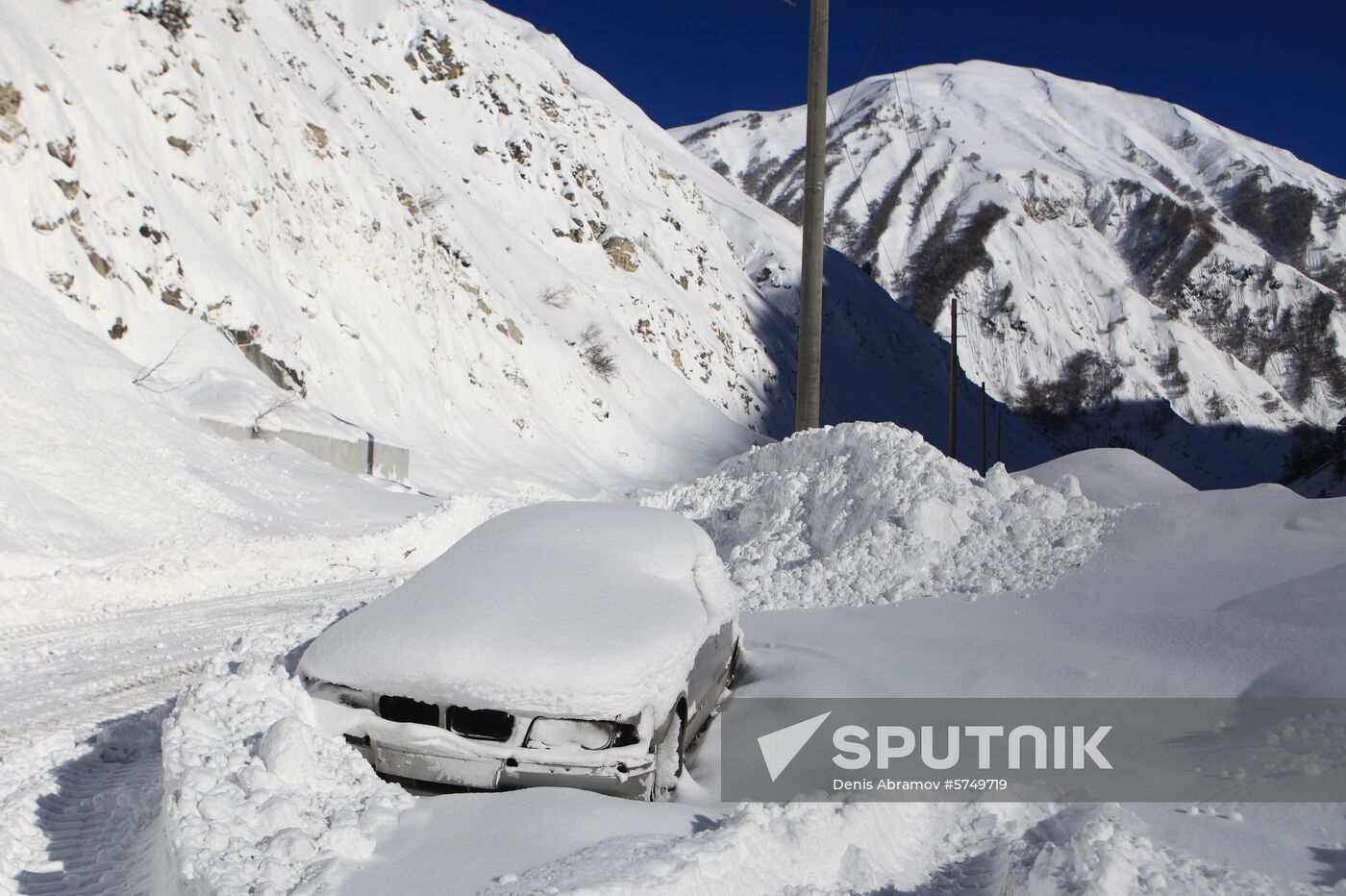 Russia Transcaucasian Road Snow