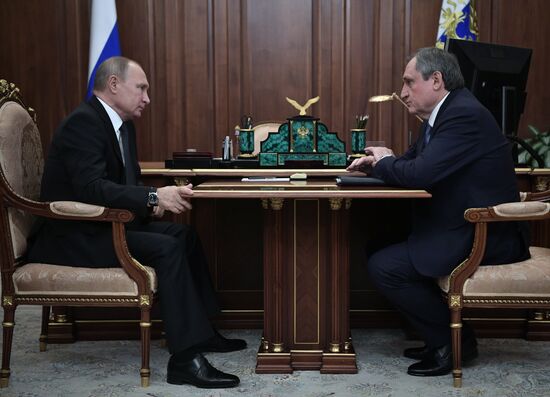 President Vladimir Putin meets with RusHydro Board Chairman Nikolai Shulginov