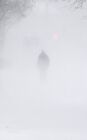 A man walks along the street during a snowfall in Petrozavodsk, Russia. Location: Russia, Petrozavodsk. Author: Igor Podgornyi/Sputnik. Russia Winter