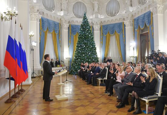 Prime Minister Dmitry Medvedev presents 2018 Russian Government mass media awards