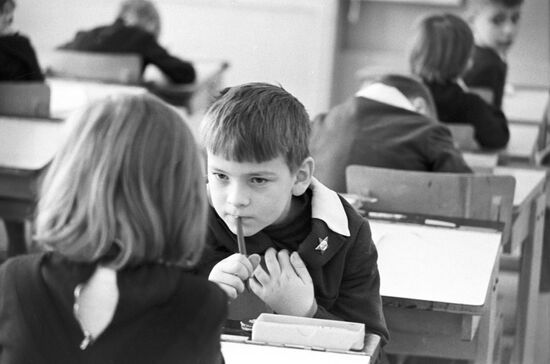 First-graders at Moscow's Secondary School No.40