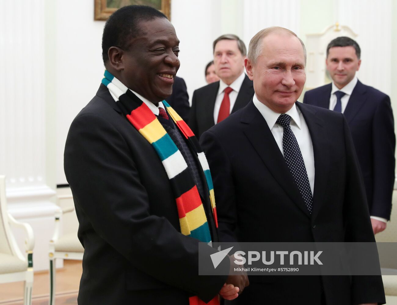 President Vladimir Putin meets with President of Zimbabwe Emmerson Mnangagwa