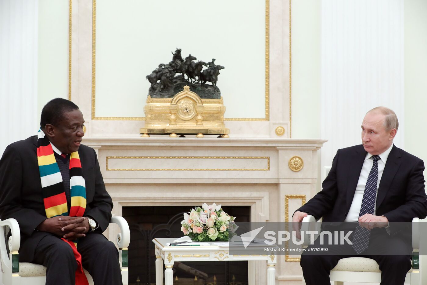 President Vladimir Putin meets with President of Zimbabwe Emmerson Mnangagwa