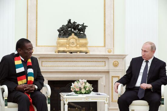 President Vladimir Putin meets with President of Zimbabwe Emmerson Mnangagwa