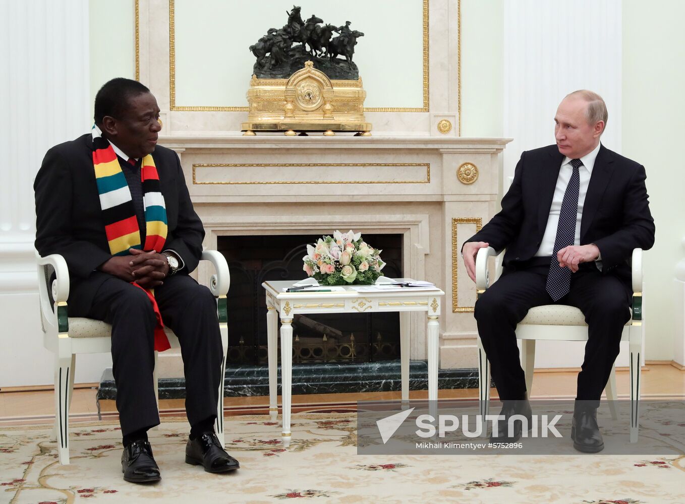President Vladimir Putin meets with President of Zimbabwe Emmerson Mnangagwa