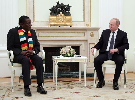 President Vladimir Putin meets with President of Zimbabwe Emmerson Mnangagwa