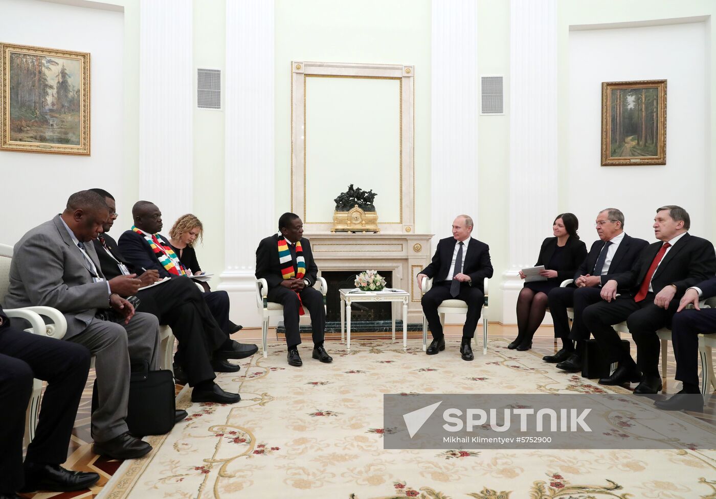 President Vladimir Putin meets with President of Zimbabwe Emmerson Mnangagwa