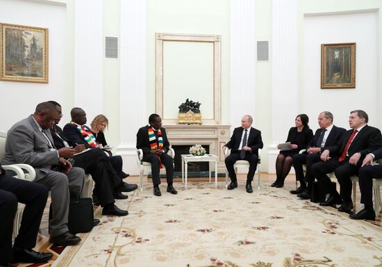 President Vladimir Putin meets with President of Zimbabwe Emmerson Mnangagwa