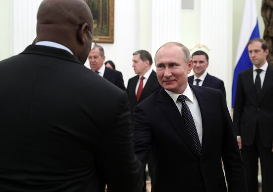 President Vladimir Putin meets with President of Zimbabwe Emmerson Mnangagwa