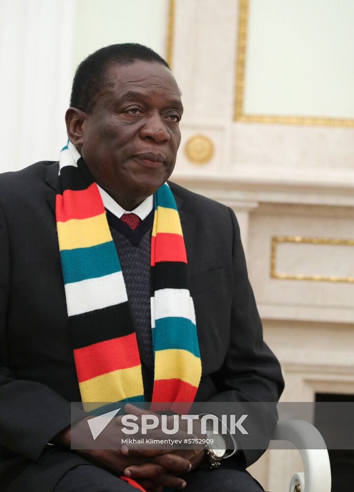 President Vladimir Putin meets with President of Zimbabwe Emmerson Mnangagwa