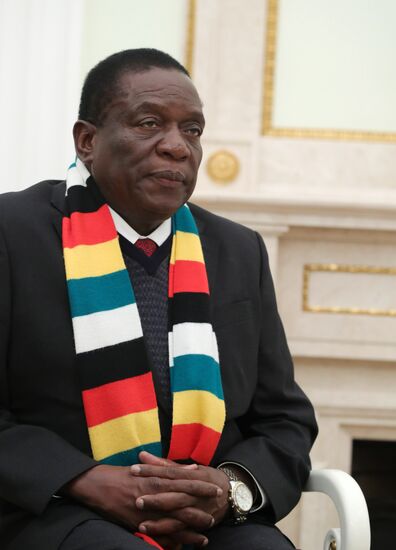 President Vladimir Putin meets with President of Zimbabwe Emmerson Mnangagwa