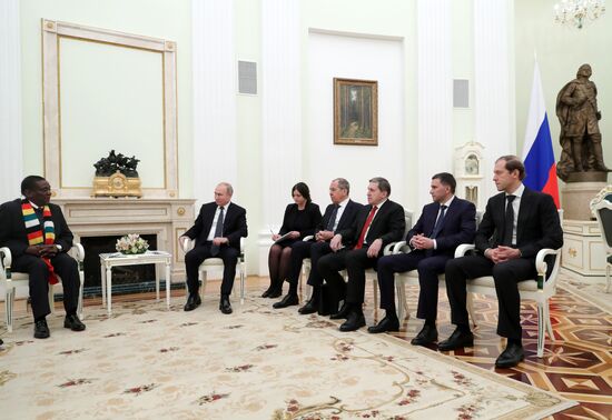 President Vladimir Putin meets with President of Zimbabwe Emmerson Mnangagwa