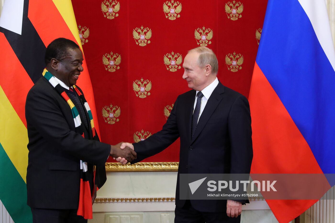 President Vladimir Putin meets with President of Zimbabwe Emmerson Mnangagwa
