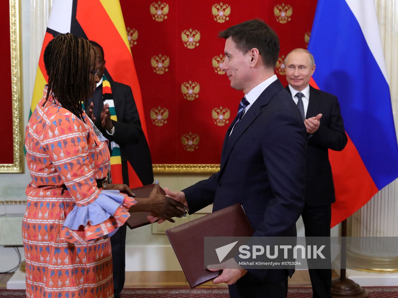 President Vladimir Putin meets with President of Zimbabwe Emmerson Mnangagwa