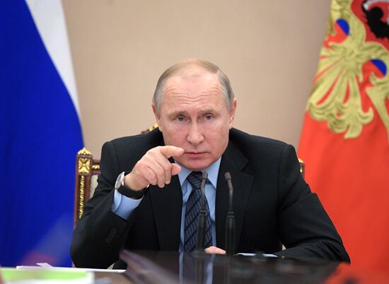 President Vladimir Putin holds meeting with Government members