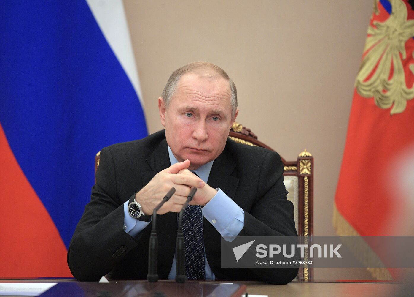 President Vladimir Putin holds meeting with Government members
