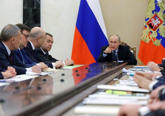 President Vladimir Putin holds meeting with Government members