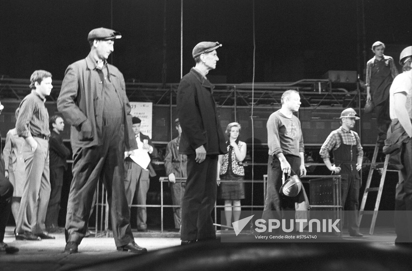 Scene from play Steelmakers at Gorky Moscow Academic Art Theater