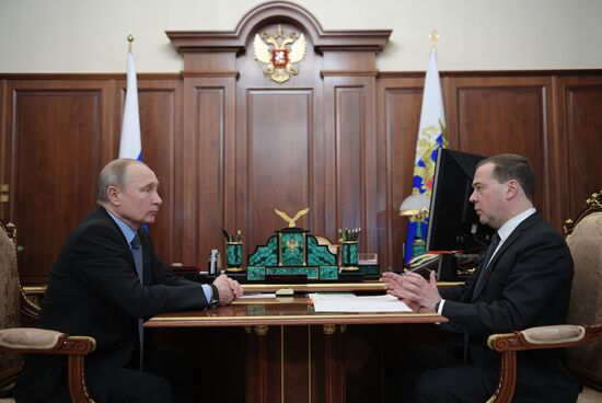 President Vladimir Putin during meeting with Prime Minister Dmitry Medvedev