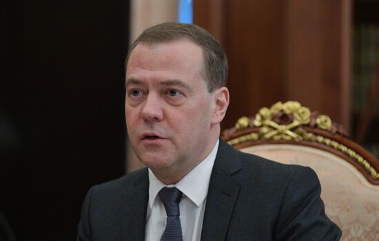 President Vladimir Putin during meeting with Prime Minister Dmitry Medvedev