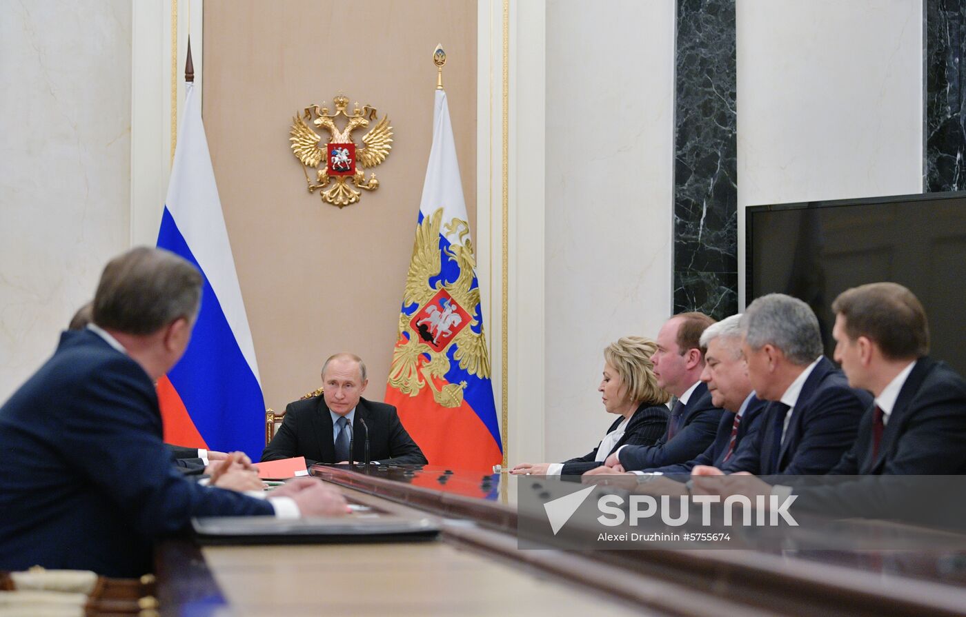 Vladimir Putin chairs Russia's Security Council meeting