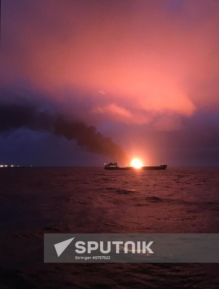Russia Crimea Ships Fire