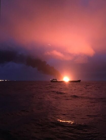 Russia Crimea Ships Fire