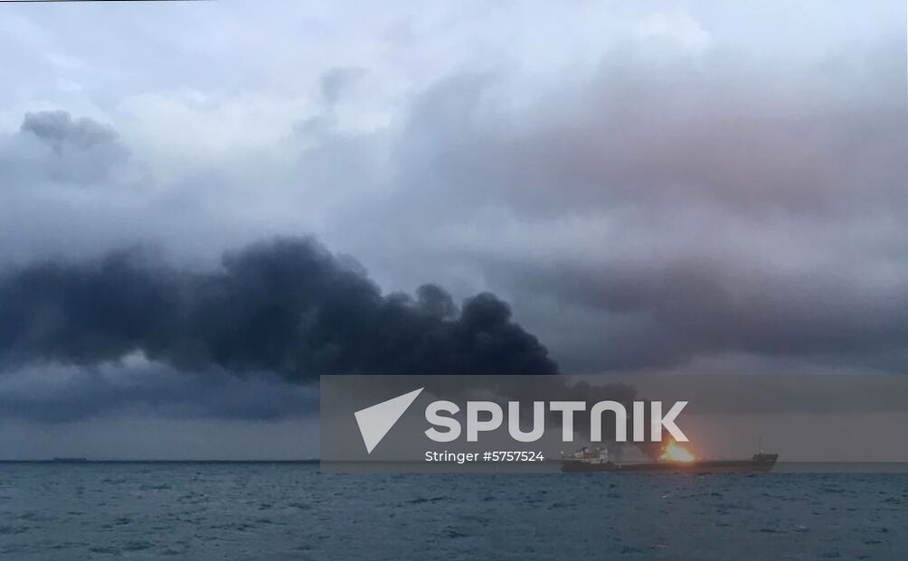 Russia Crimea Ships Fire
