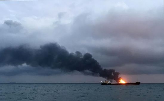 Russia Crimea Ships Fire