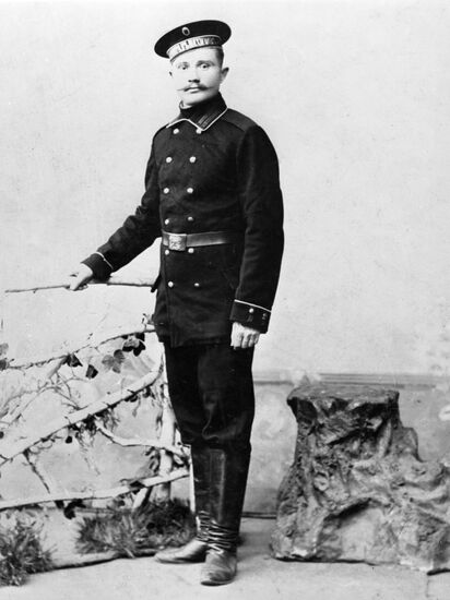 Sailor at battlecruiser Admiral Nakhimov