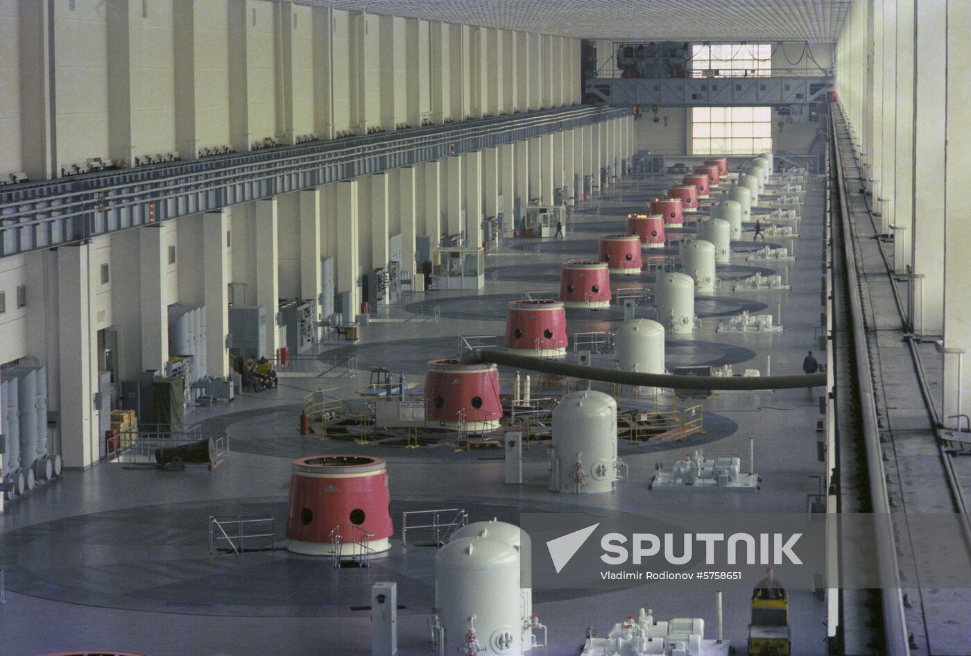 Krasnoyarsk Dam's turbine room