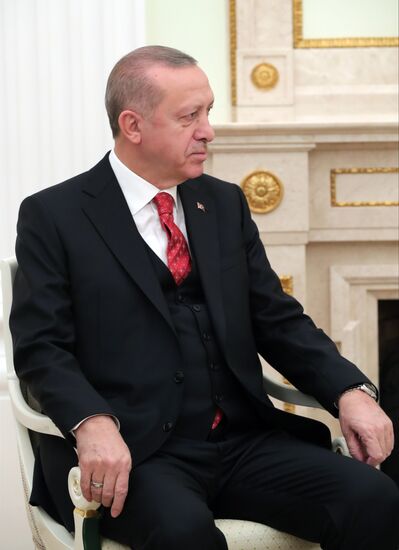 President Vladimir Putin meets with President of Turkey Recep Tayyip Erdogan