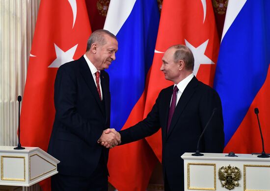 President Vladimir Putin meets with President of Turkey Recep Tayyip Erdogan