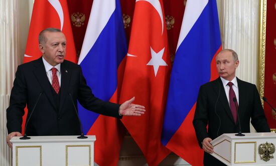 President Vladimir Putin meets with President of Turkey Recep Tayyip Erdogan