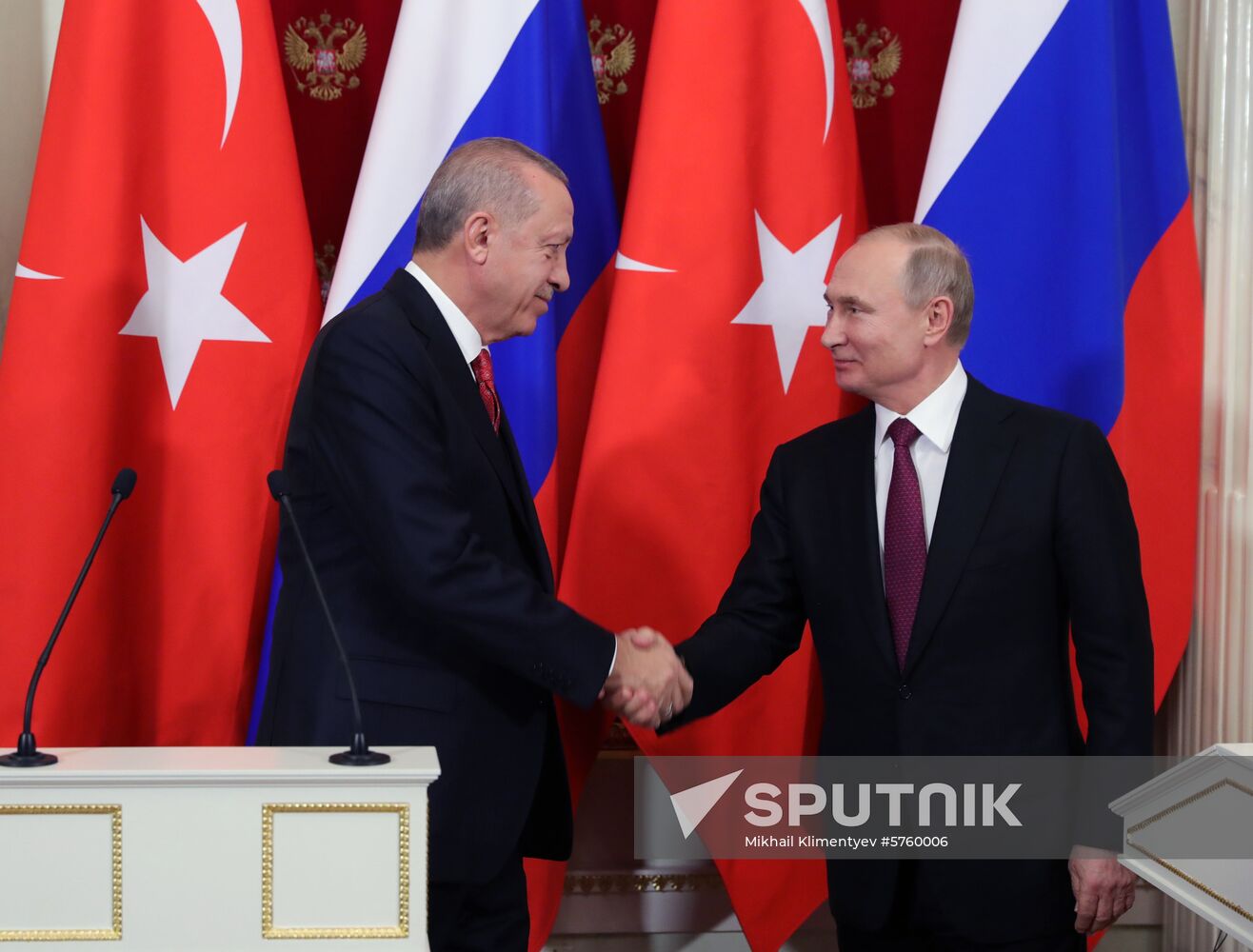 President Vladimir Putin meets with President of Turkey Recep Tayyip Erdogan