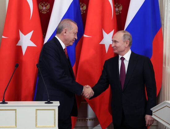 President Vladimir Putin meets with President of Turkey Recep Tayyip Erdogan