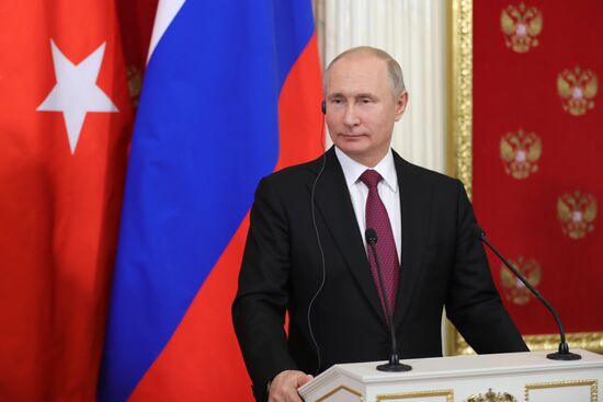 President Vladimir Putin meets with President of Turkey Recep Tayyip Erdogan