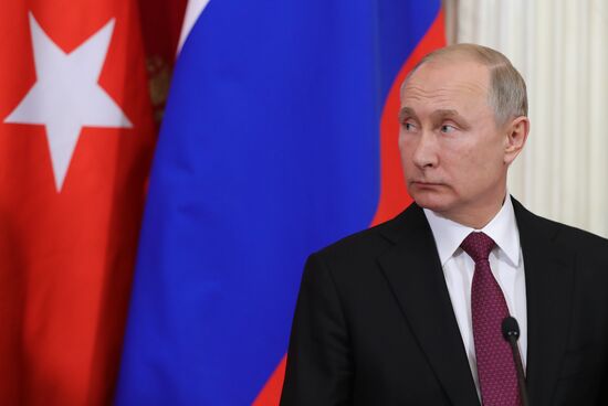 President Vladimir Putin meets with President of Turkey Recep Tayyip Erdogan