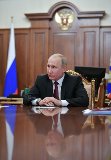 President Putin meets with Agriculture Minister Patrushev and Rosselkhoznadzor head Dankvert