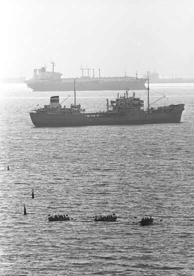 Ships at Black Sea roadstead