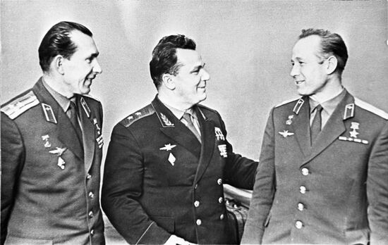 Ivan Kozhedub, Pavel Belyayev and Alexei Leonov