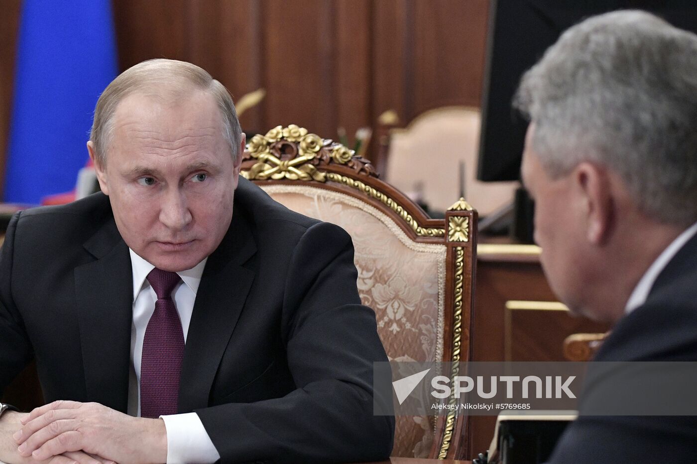 President Vladimir Putin meets with Foreign Minister Lavrov and Defence Minister Shoigu