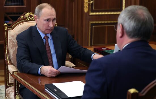 President Putin meets with Roscosmos Director Rogozin