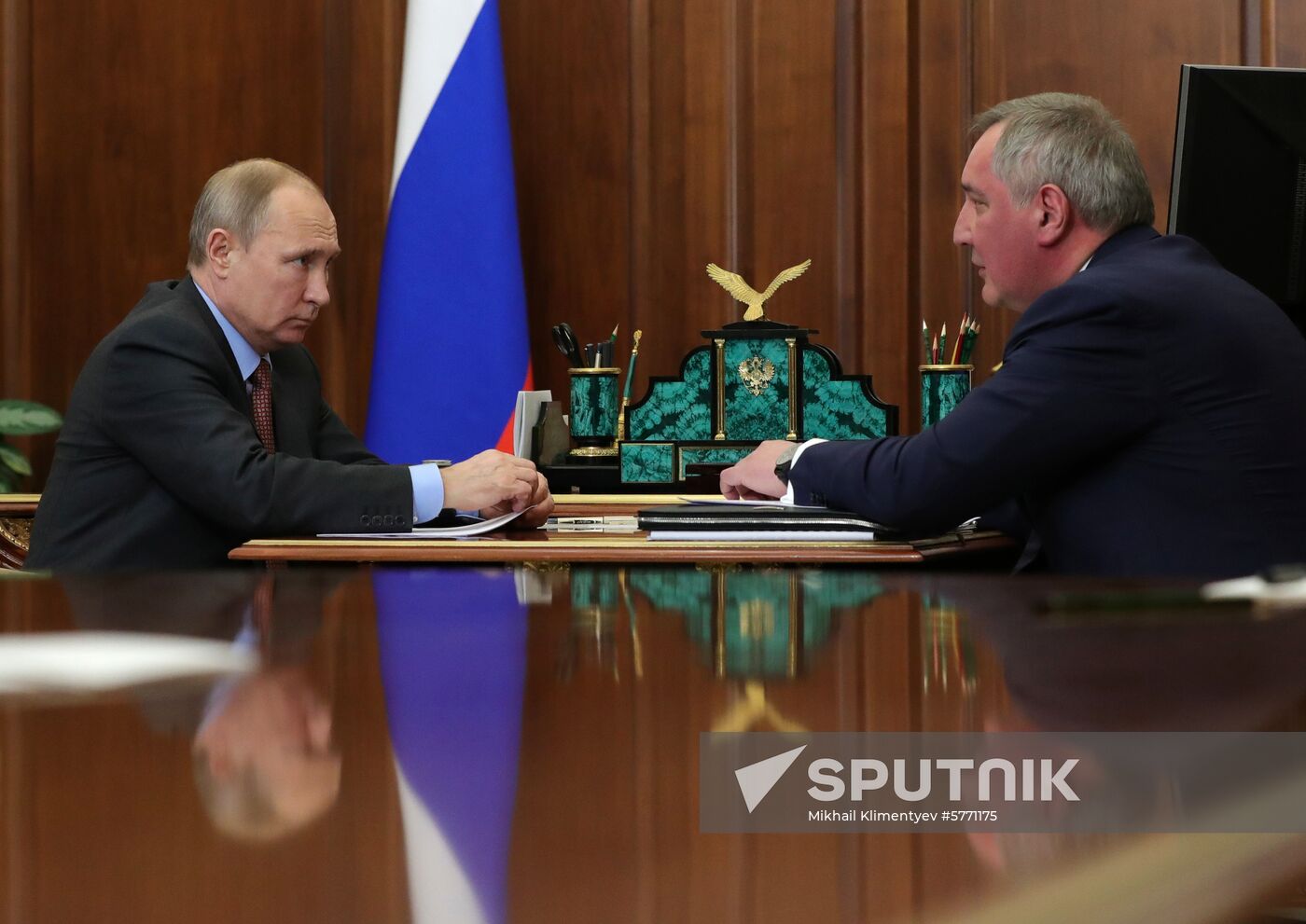 President Putin meets with Roscosmos Director Rogozin