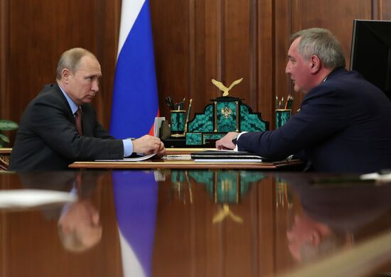 President Putin meets with Roscosmos Director Rogozin