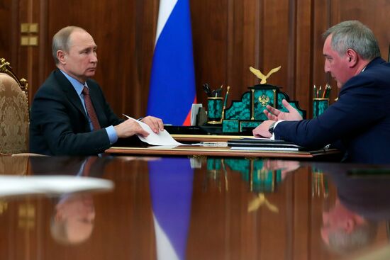 President Putin meets with Roscosmos Director Rogozin