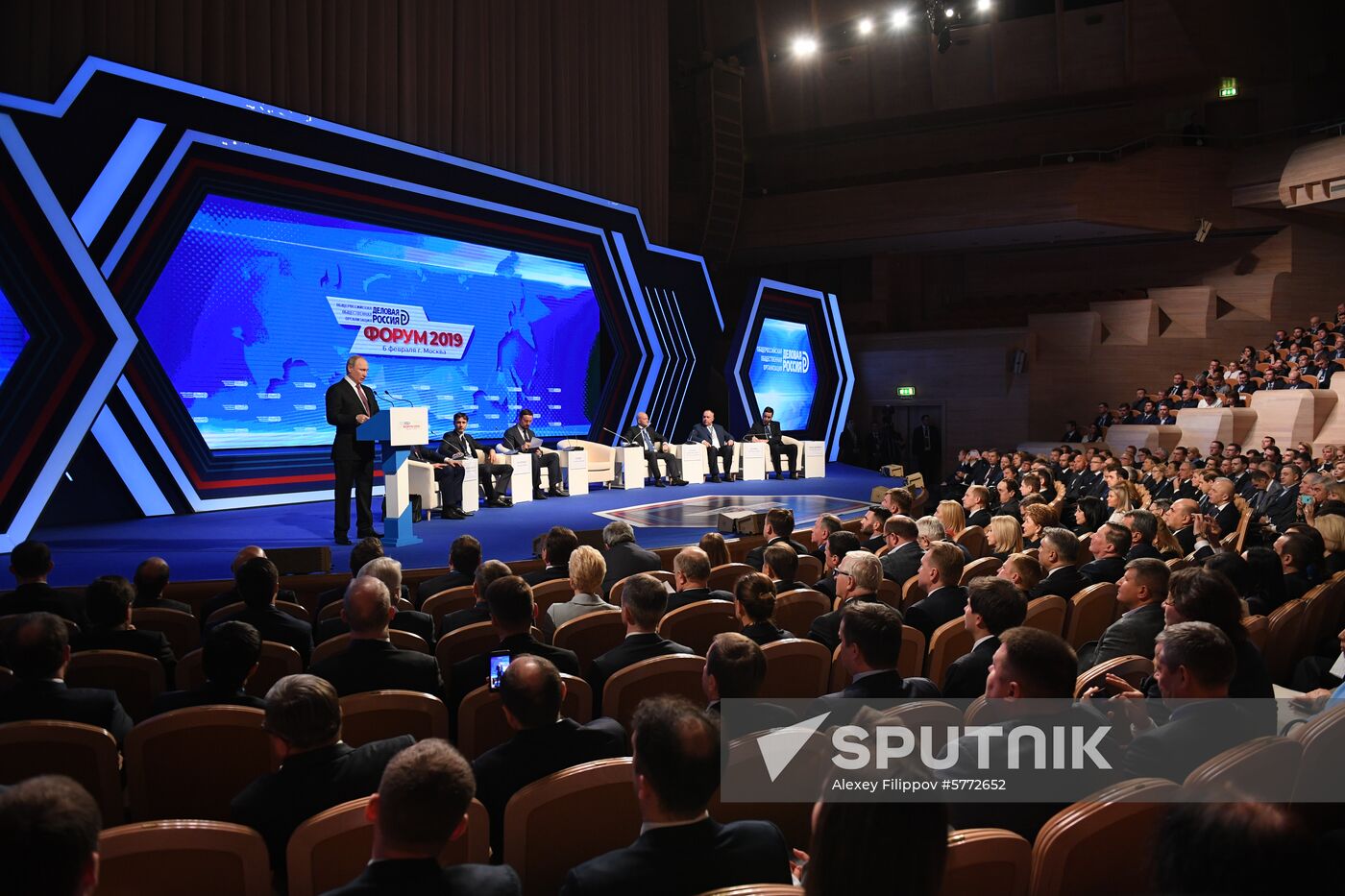 President Vladimir Putin attends meeting of Delovaya Rossiya's Business Forum