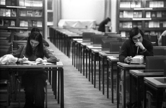 Inside library's reading room