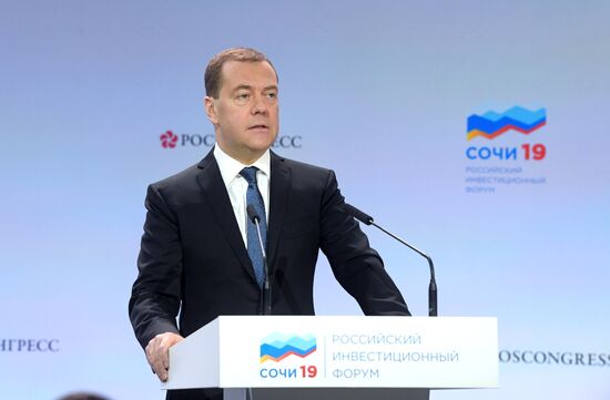 Prime Minister Dmitry Medvedev at Sochi Investment Forum 2019