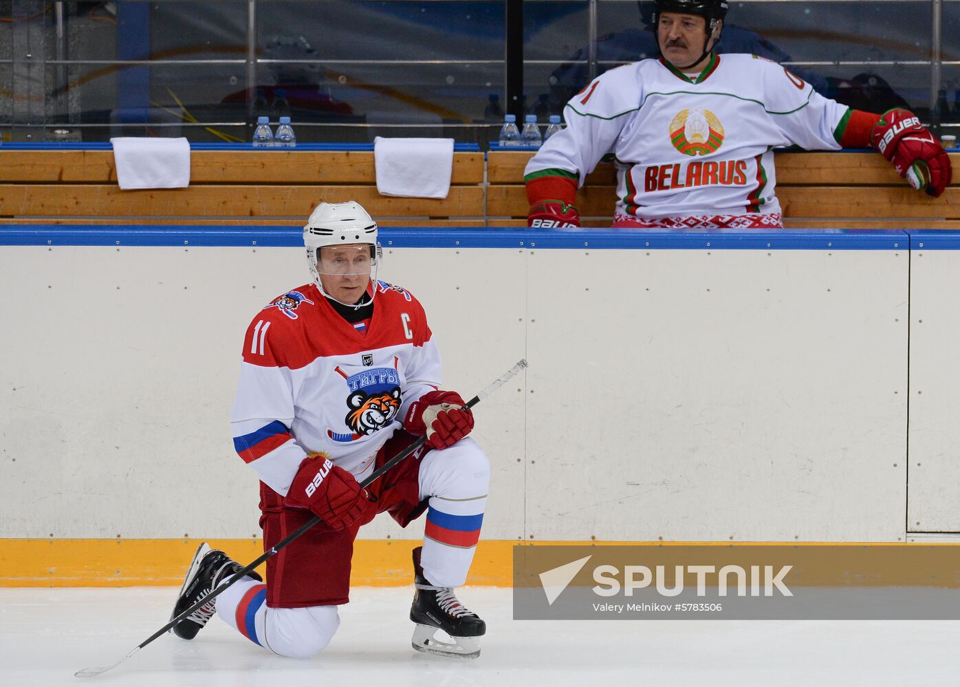 Russia Putin Lukashenko Ice Hockey